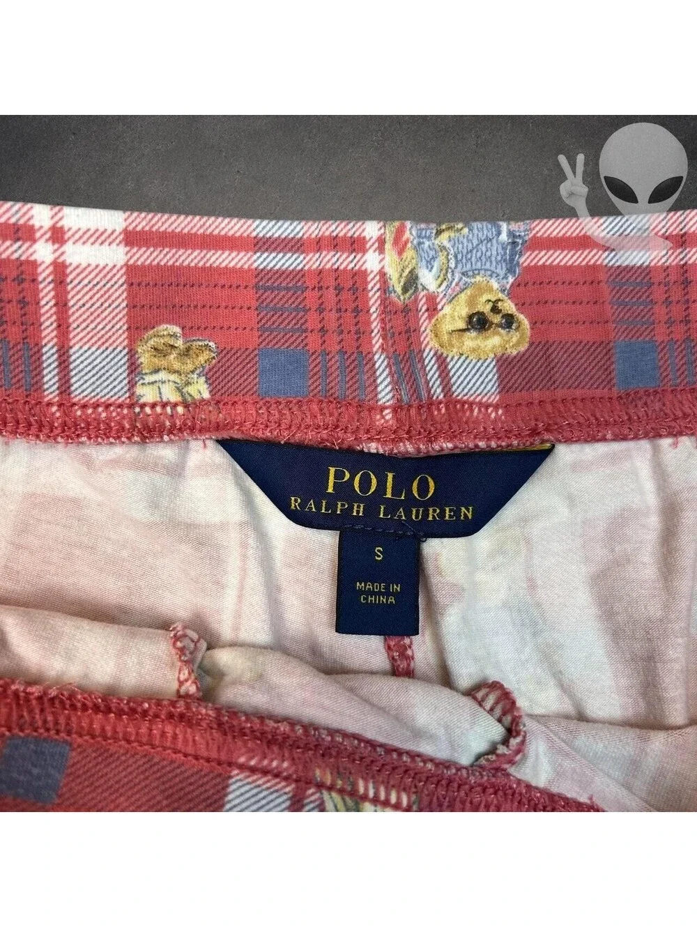 Polo Ralph Lauren Pajama Pants Mens US S Red Plaid Polo Bear Joggers